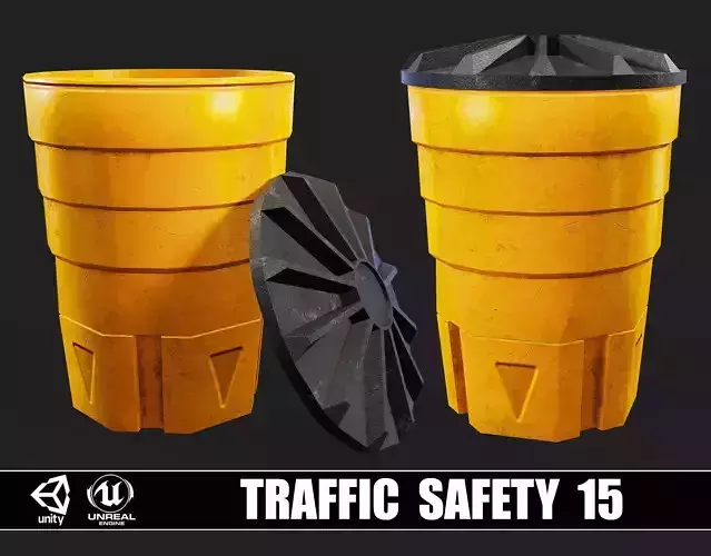 Traffic Safety 15 Low-poly 3D model