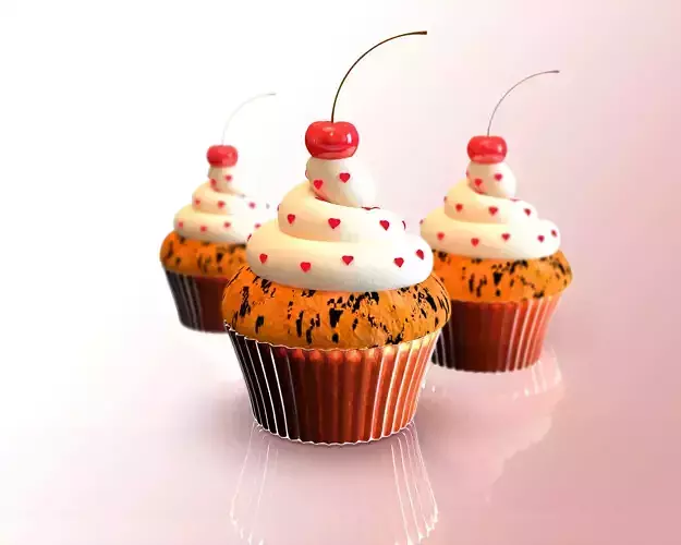 Cupcakes cupcake Low-poly 3D model