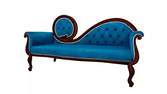 Sofa lowpoly gameplay ready art nouveau