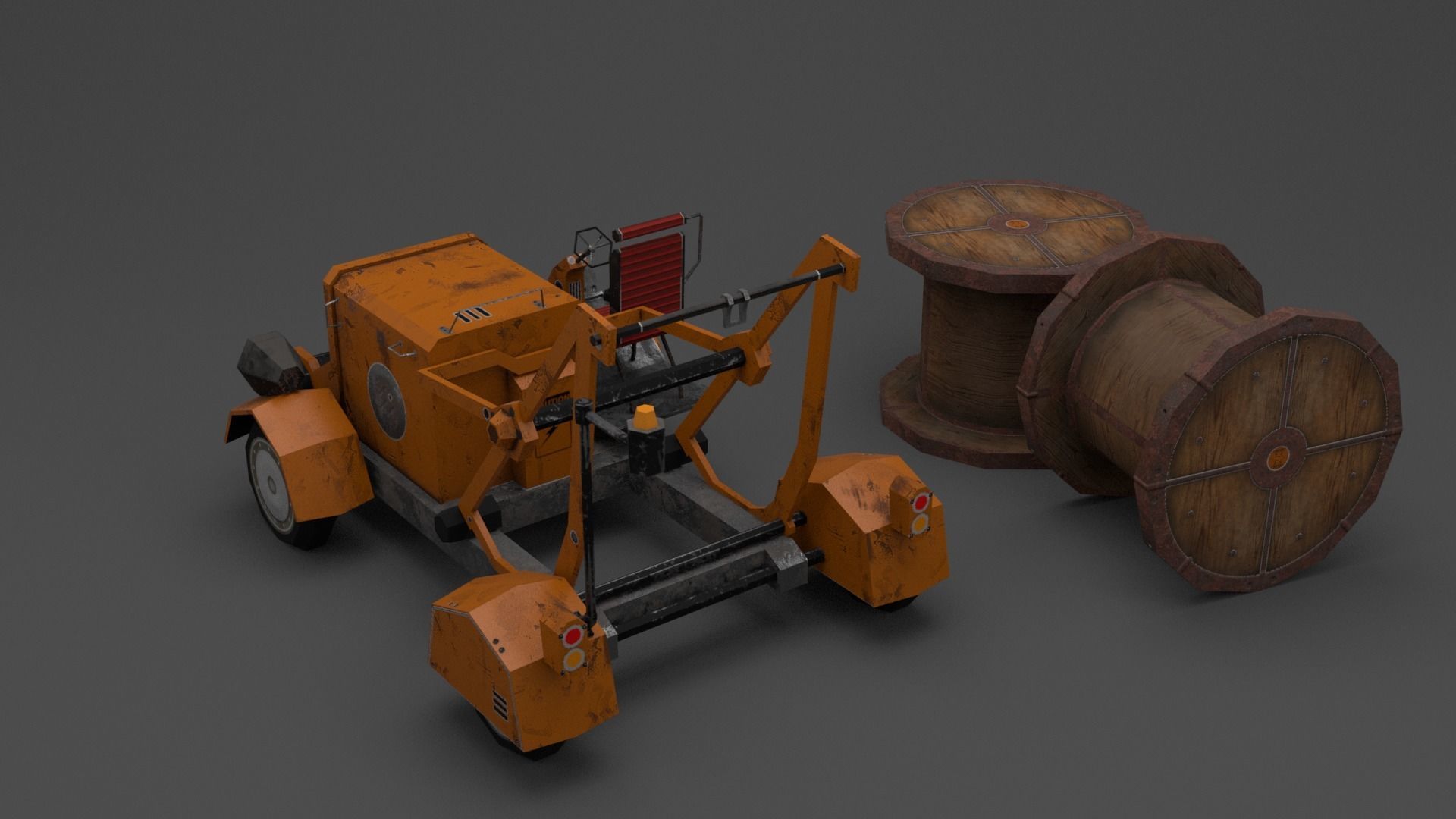 cable laying Low Low-poly 3D model_2