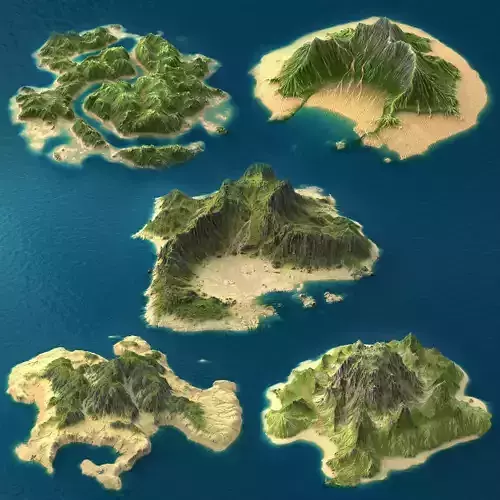 Tropical Island Collection 1 Low-poly 3D model