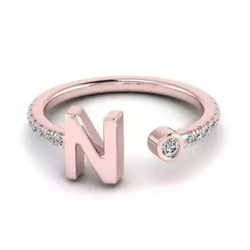 Jewelry alphabet Ring N 3D print model