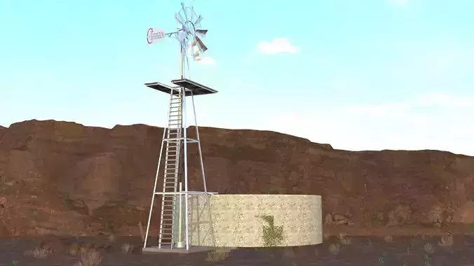 Windmill in desert