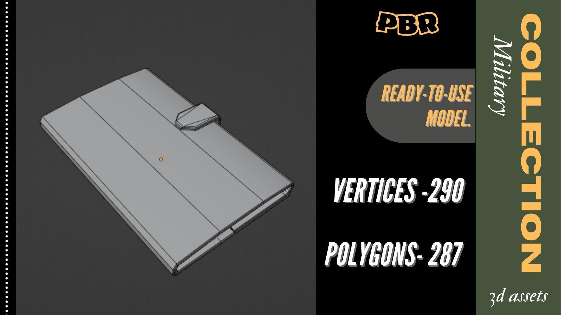 MILITARY LEATHER FOLDER 3D Low-poly Low-poly 3D model_3