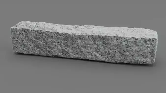 Granite rough solid block 3D model
