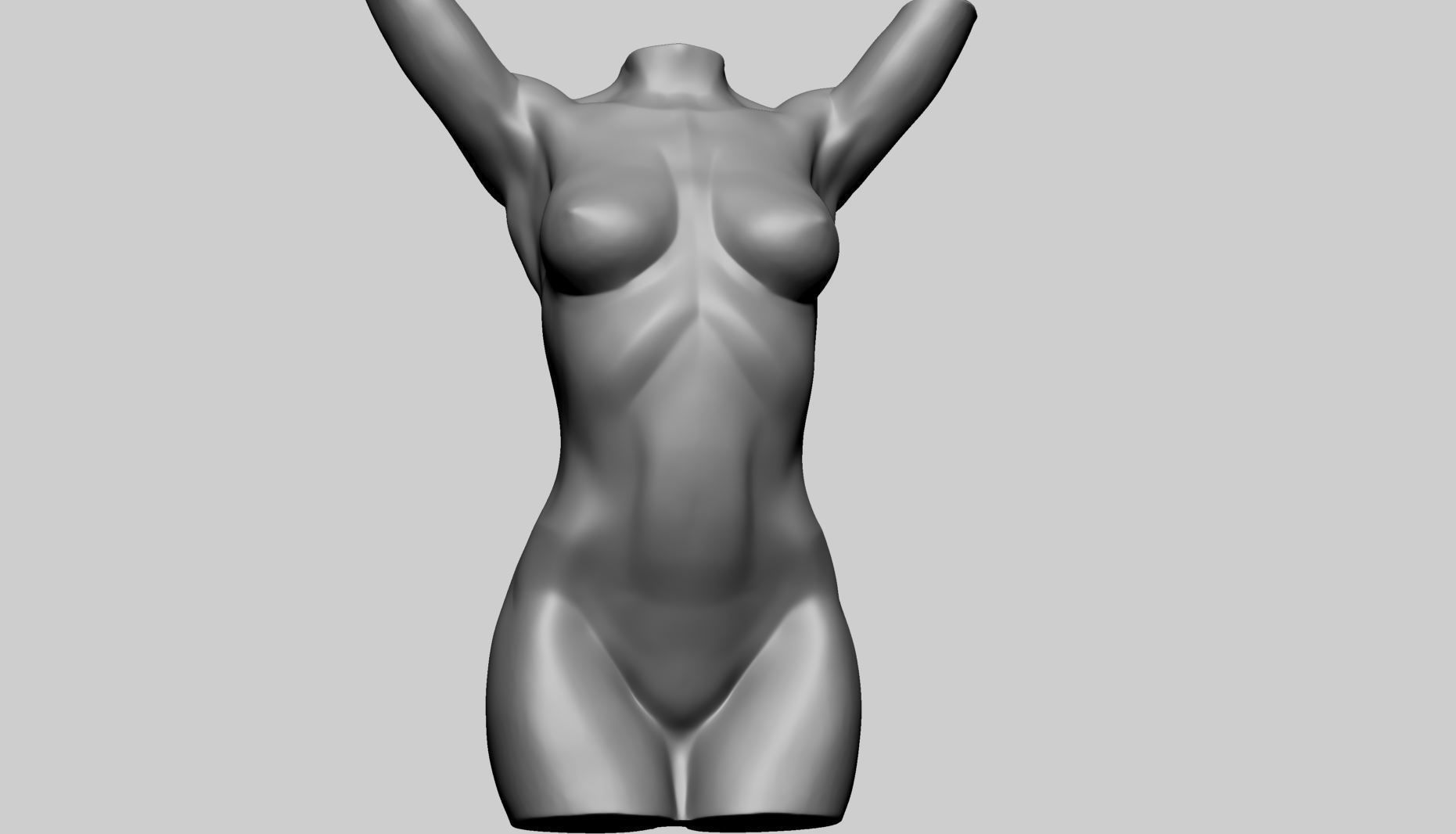 Base Female Torso 3D model_8