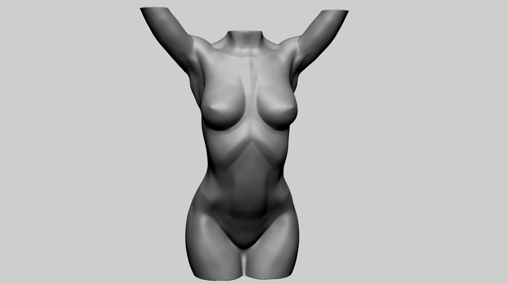 Base Female Torso 3D model_1