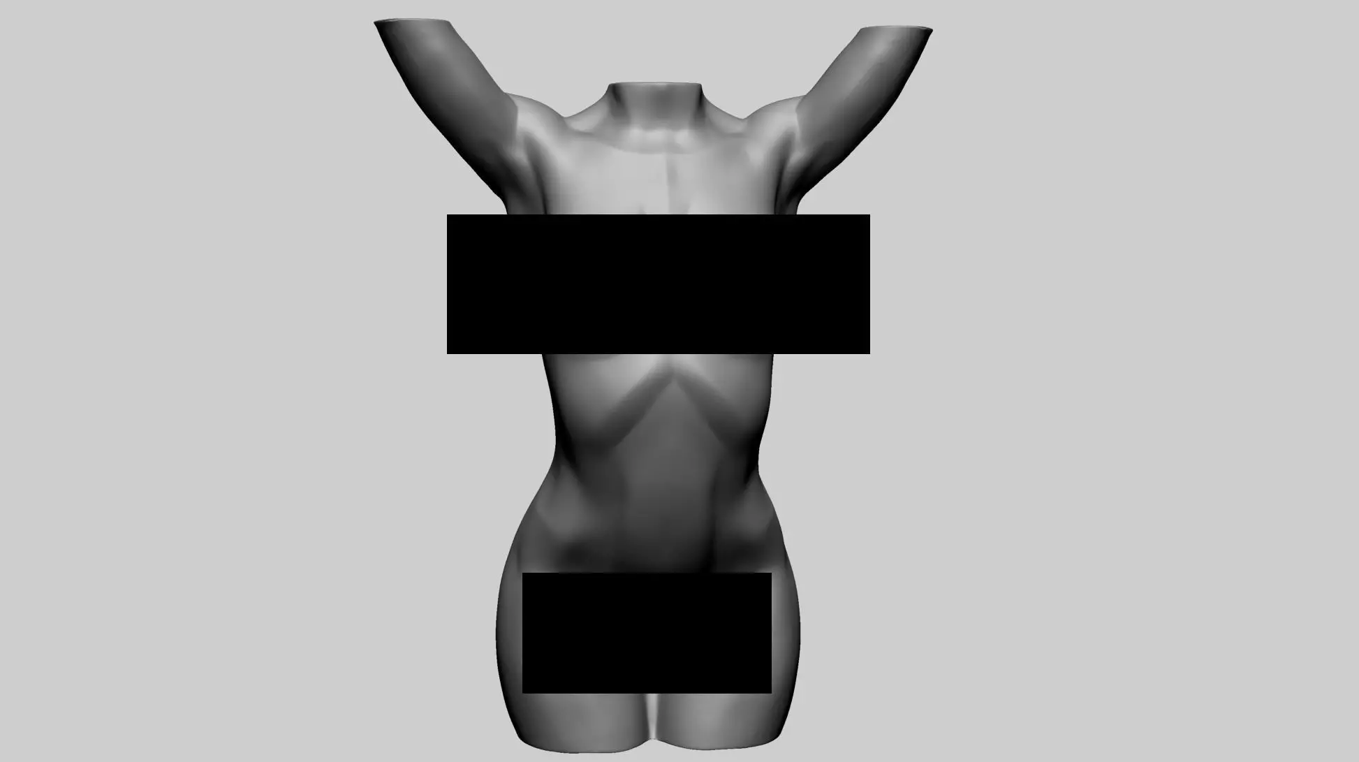 Base Female Torso 3D model_0