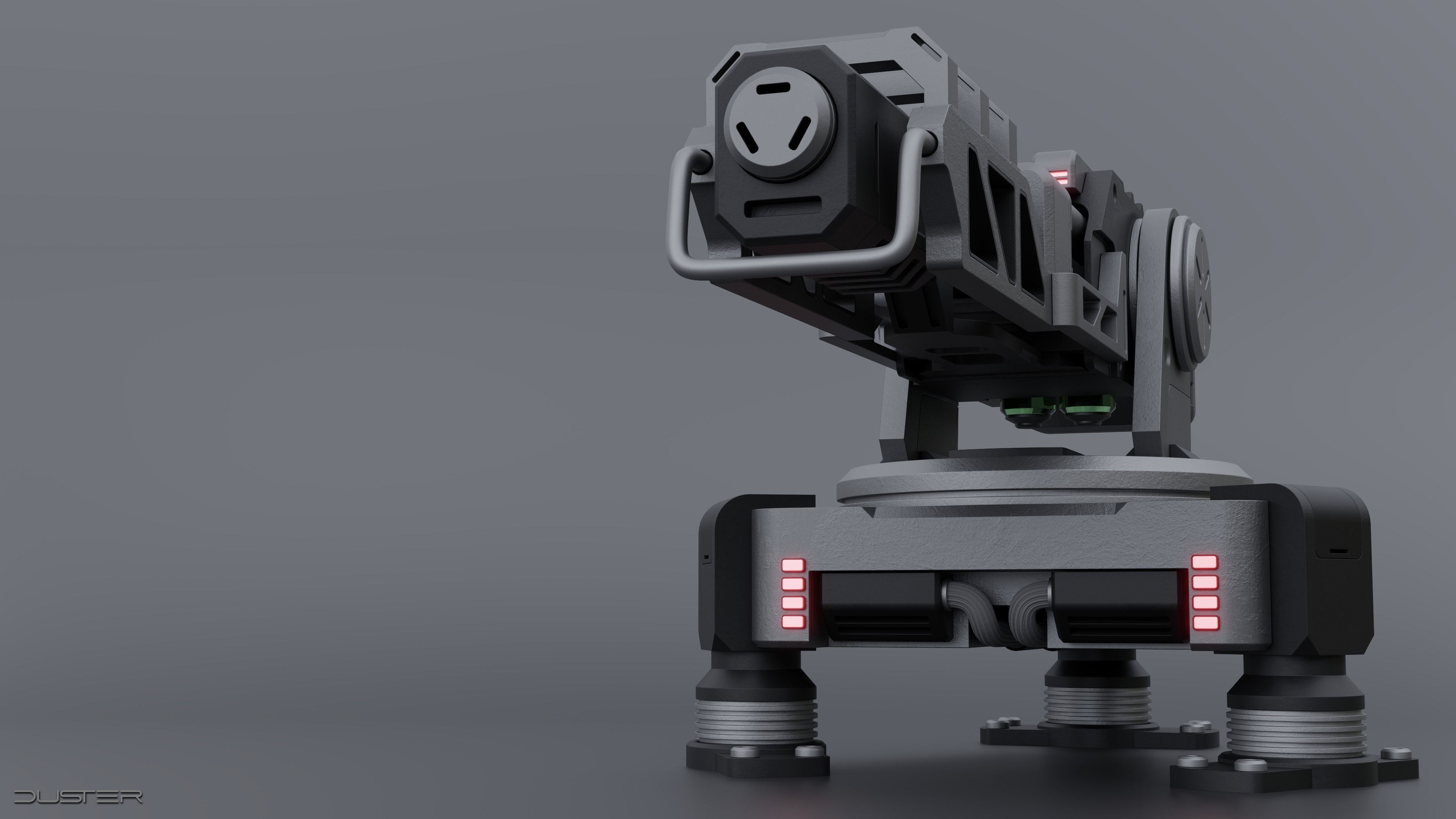 Sci-fi Turret - Cannon 3D model_2
