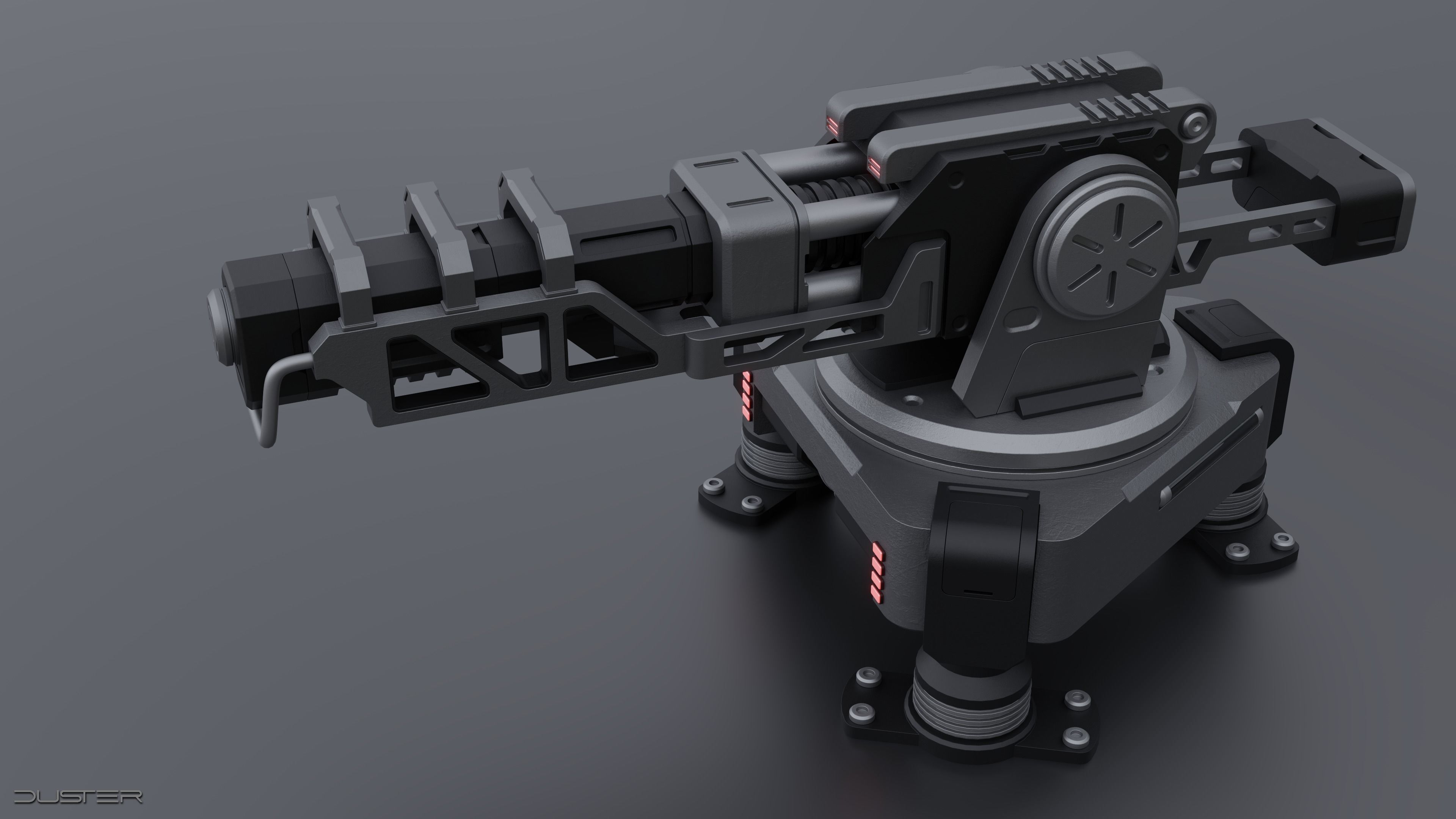 Sci-fi Turret - Cannon 3D model_1
