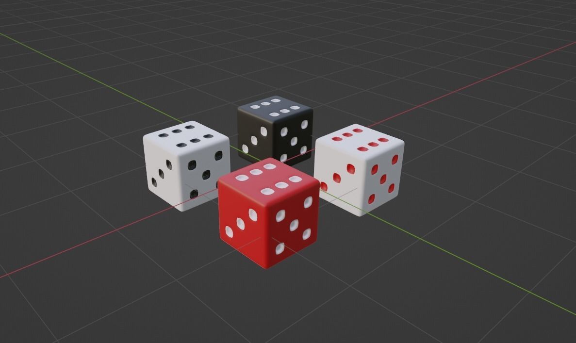 Dice three Free 3D model_1