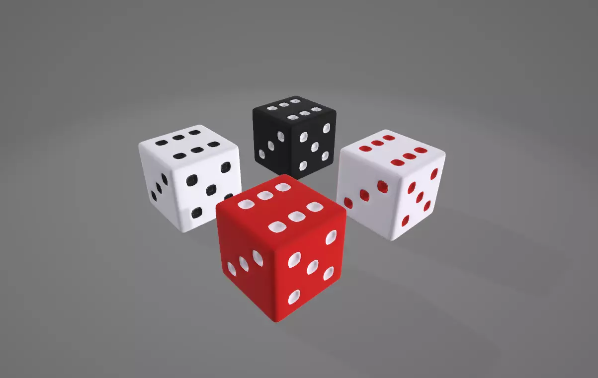 Dice three Free 3D model_0