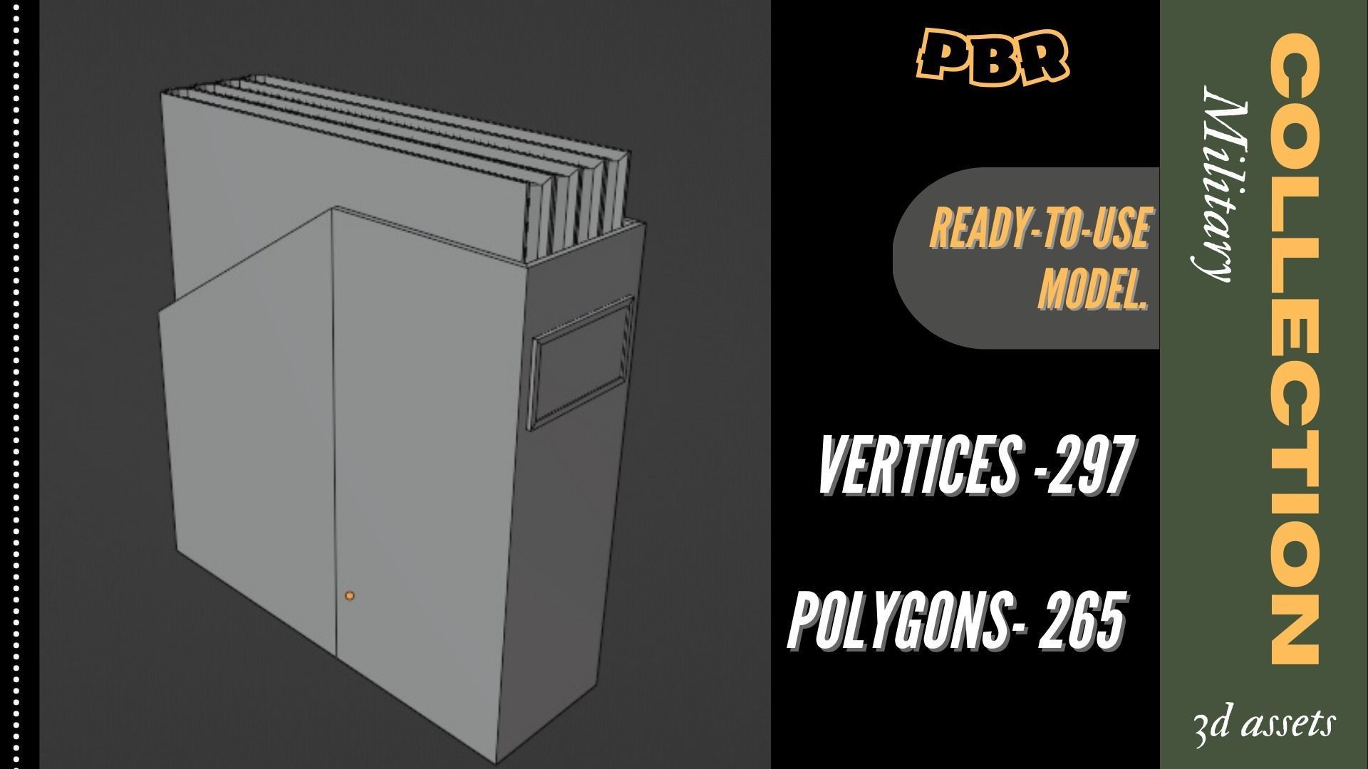 Military file Holder 3D Low-poly Low-poly 3D model_3