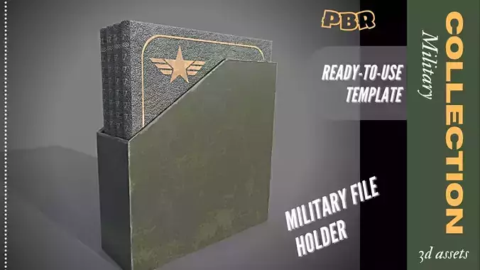 Military file Holder 3D Low-poly Low-poly 3D model