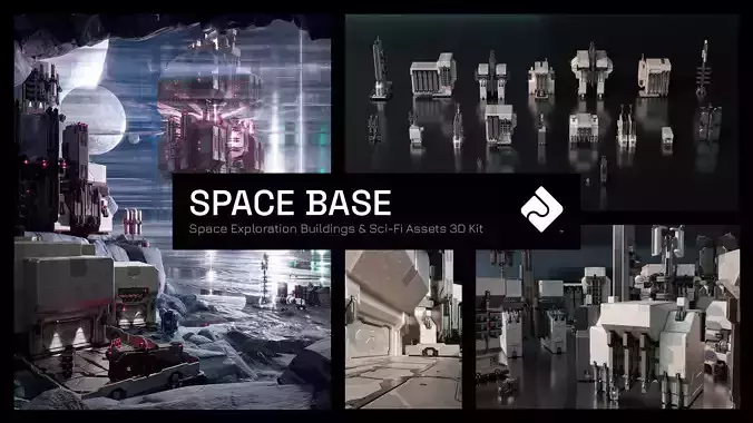 Space Base Sci Fi Buildings and Assets 3D Kit 3D model 3D model