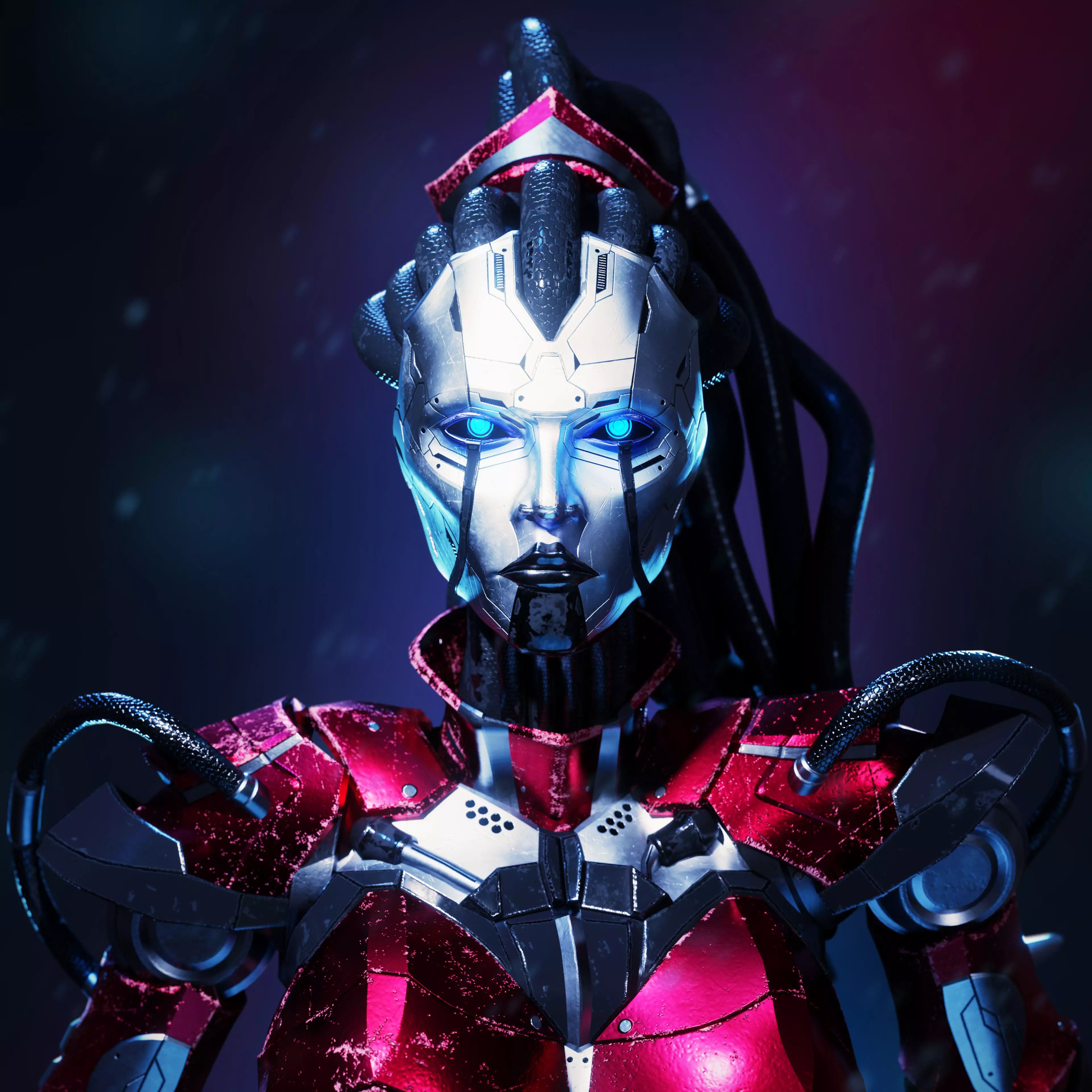 Android Empress 3D Rig Asset Low-poly 3D model