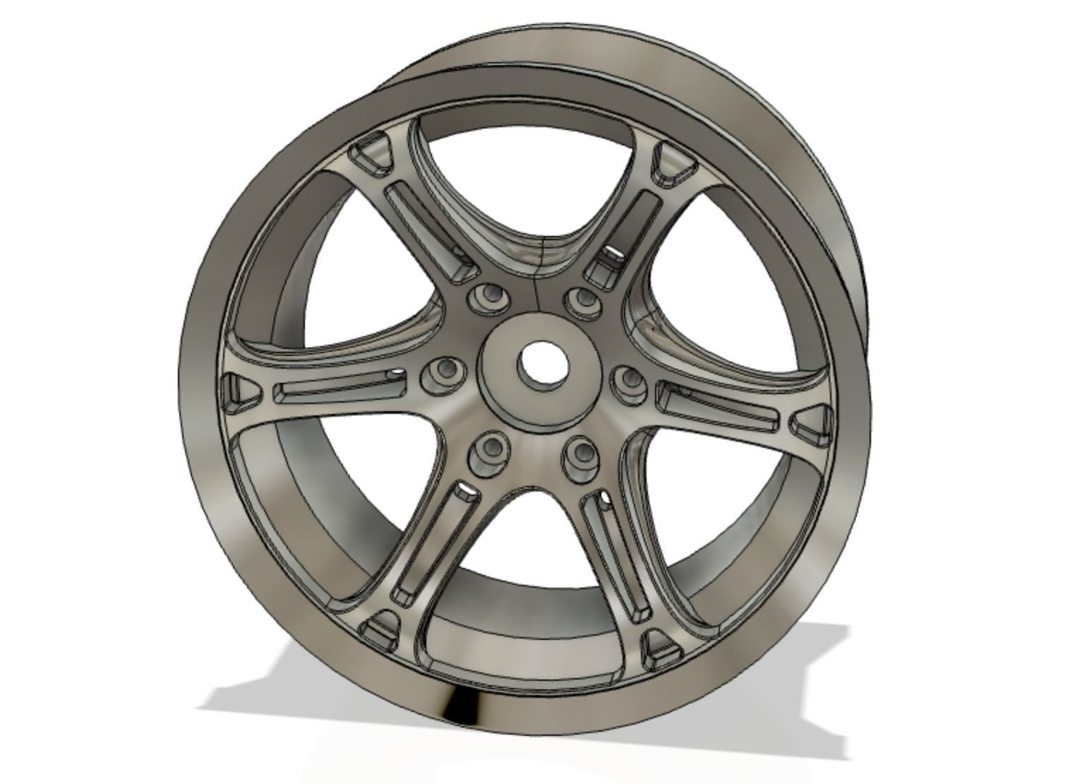 TE37 style 52mm 10th scale RC Drift wheels offset 5mm and 8mm 3D model