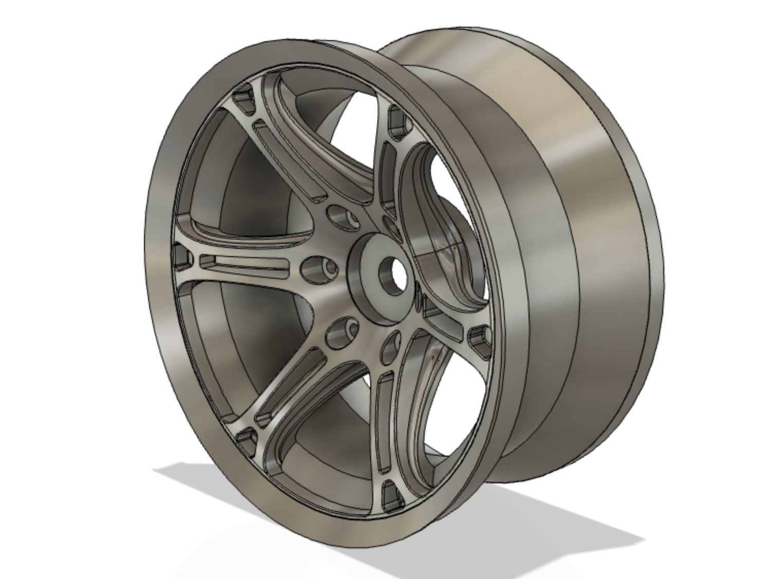 TE37 style 52mm 10th scale RC Drift wheels offset 5mm and 8mm 3D model