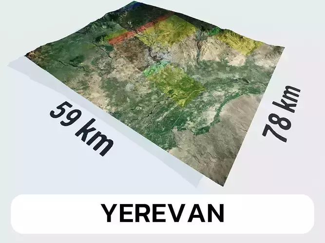 Yerevan Armenia City Landscape 3D Model