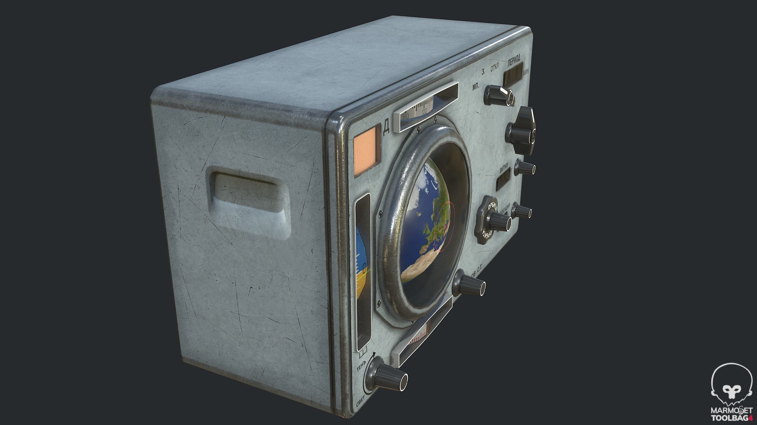 PBR Soviet Mechanical Navigation Computer Low-poly 3D model_9