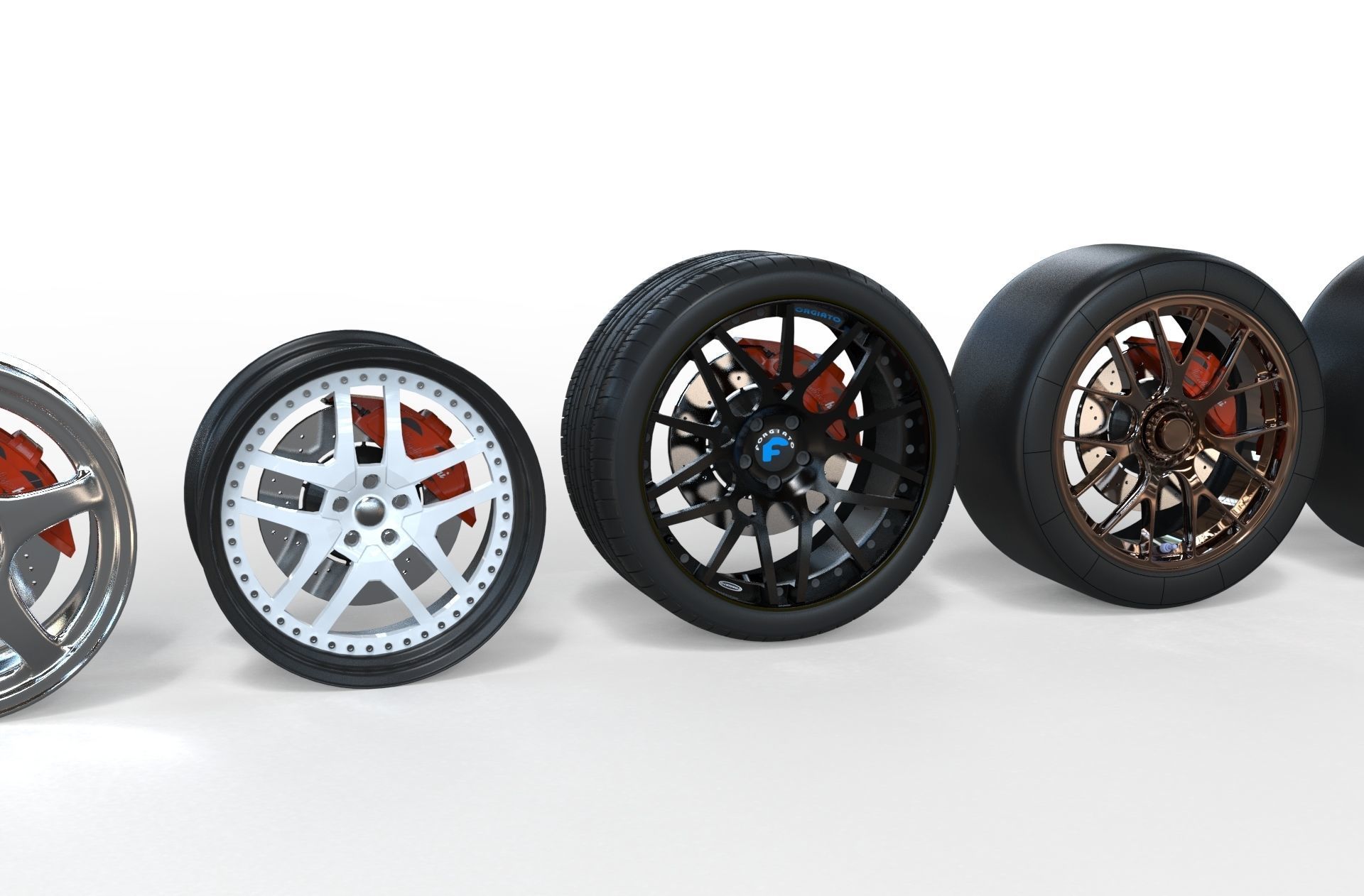 Car wheel rim 3D Model tire 3D model_2