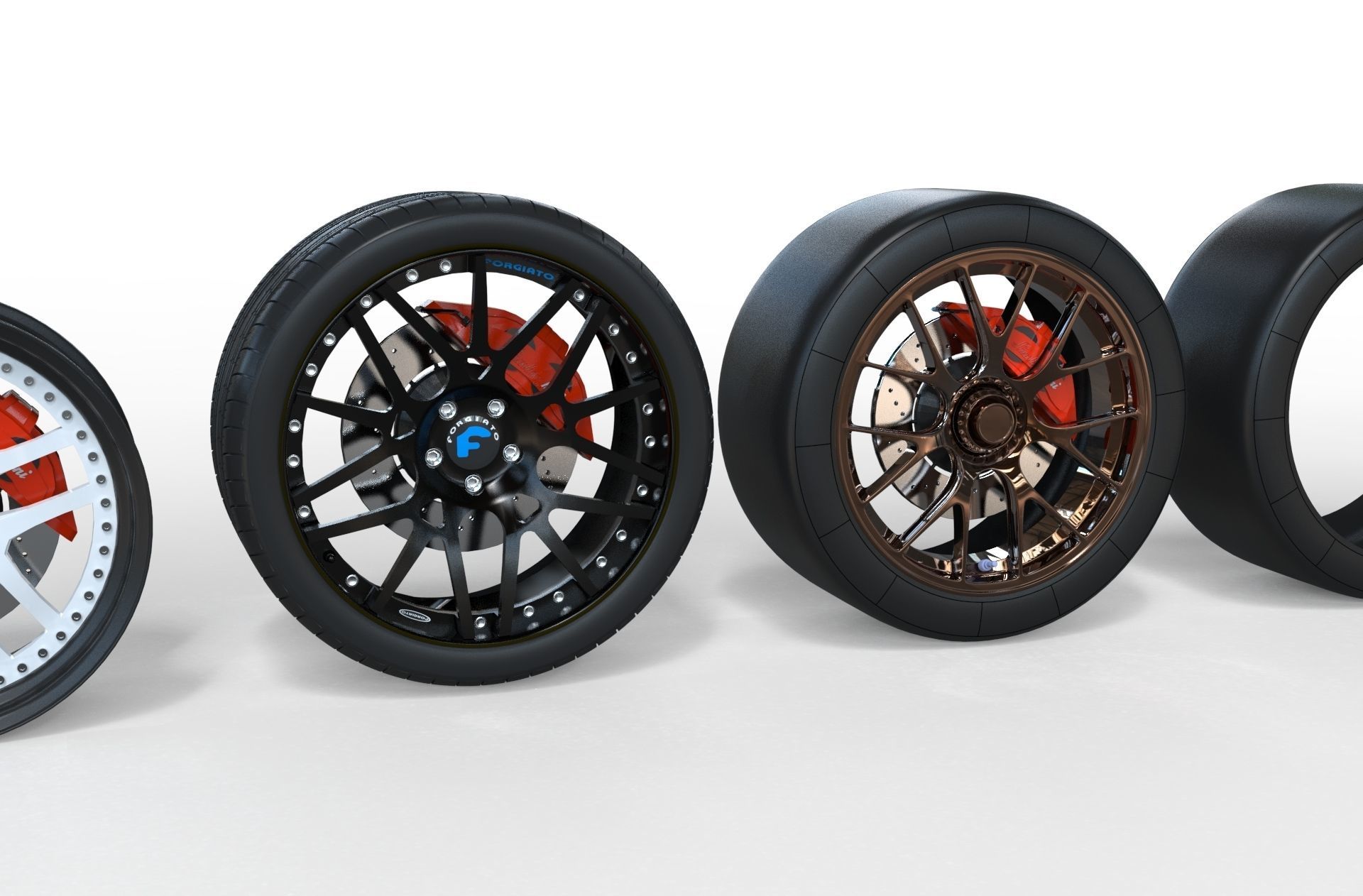 Car wheel rim 3D Model tire 3D model_3
