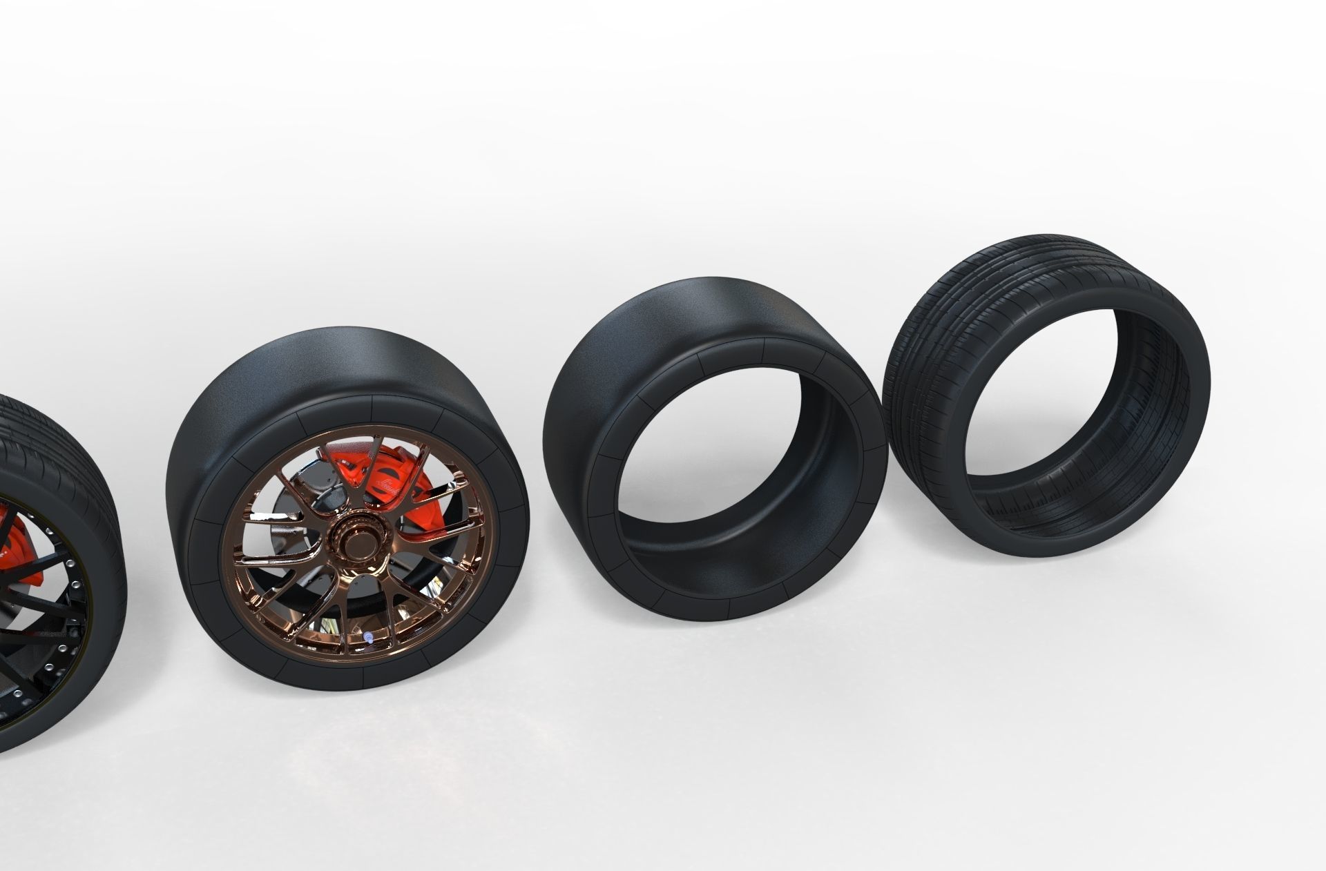 Car wheel rim 3D Model tire 3D model_4