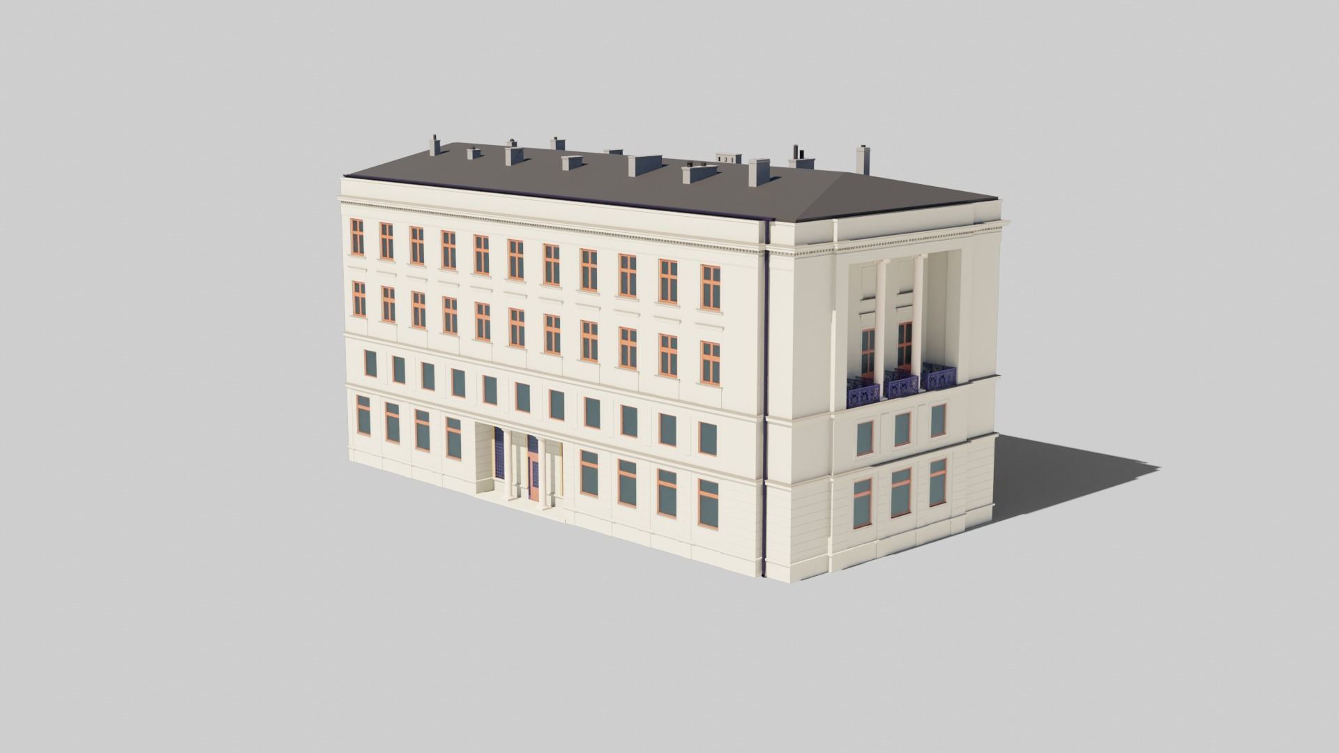 Eastern European Building 011 Low-poly 3D model_5