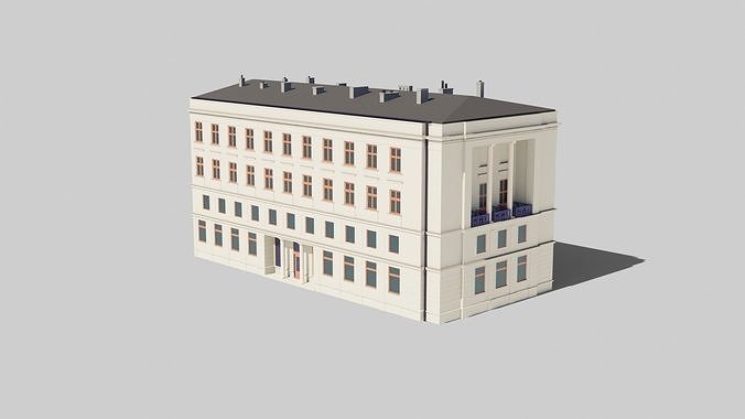 Eastern European Building 011 Low-poly 3D model 6