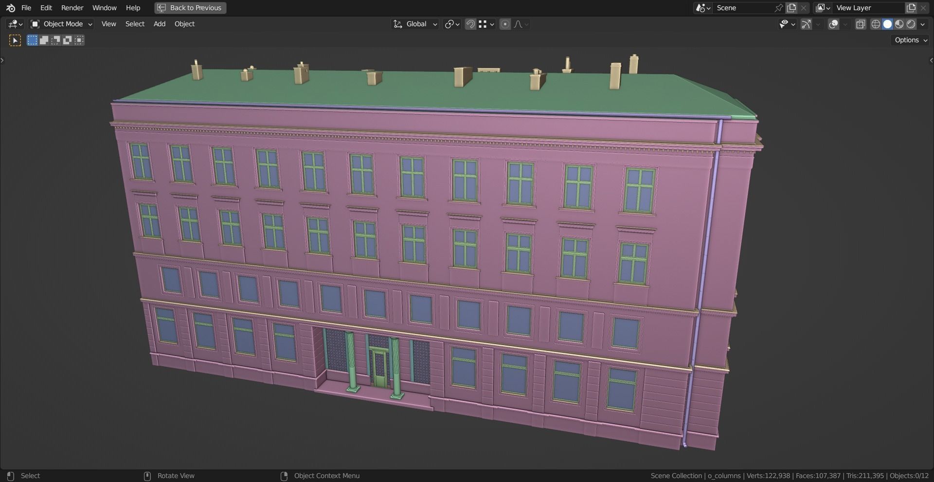 Eastern European Building 011 Low-poly 3D model_14