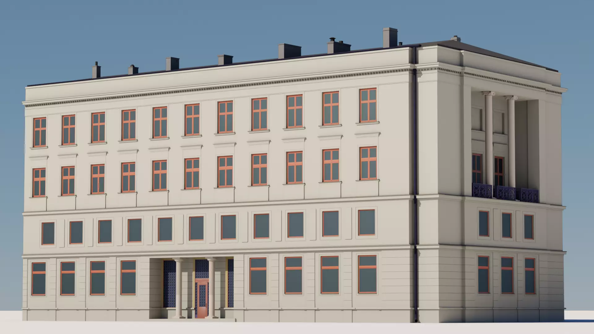 Eastern European Building 011 Low-poly 3D model_0