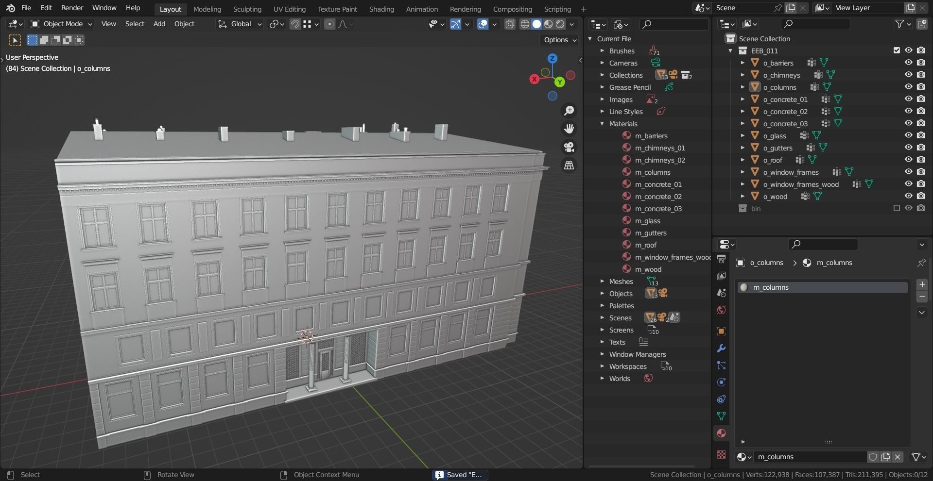 Eastern European Building 011 Low-poly 3D model_11