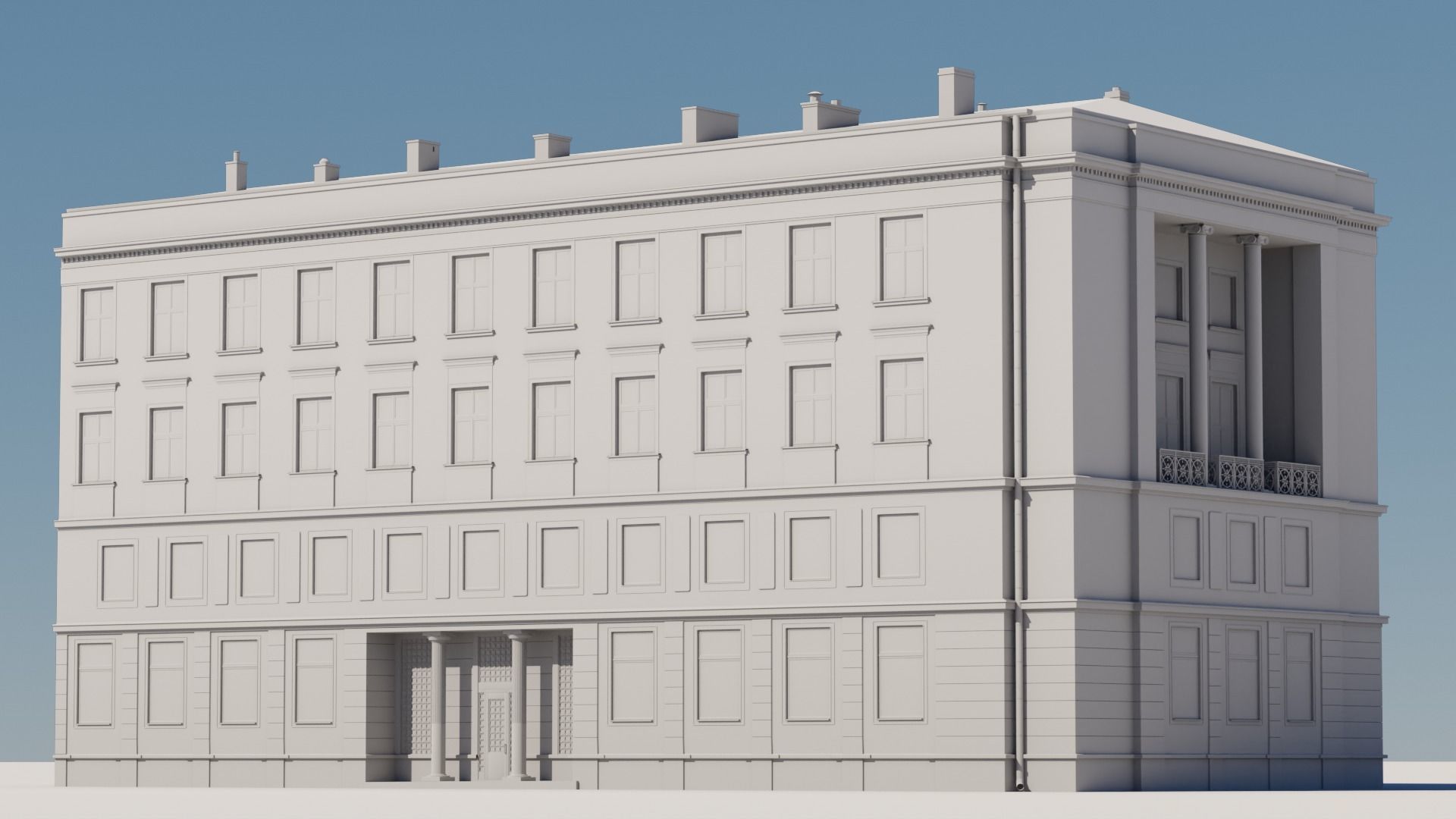 Eastern European Building 011 Low-poly 3D model_1