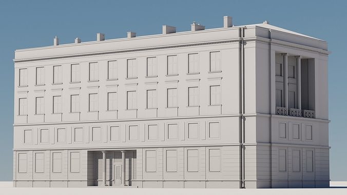 Eastern European Building 011 Low-poly 3D model 2