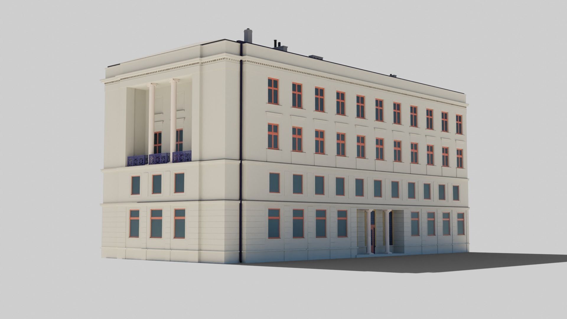 Eastern European Building 011 Low-poly 3D model_6