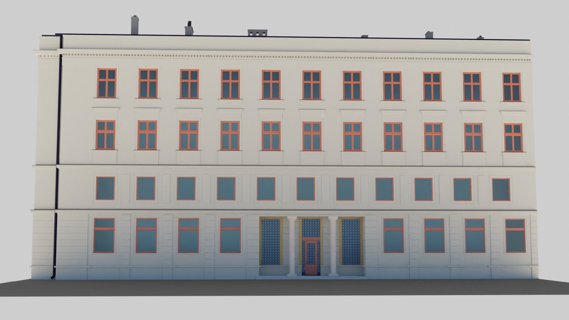 Eastern European Building 011 Low-poly 3D model_7