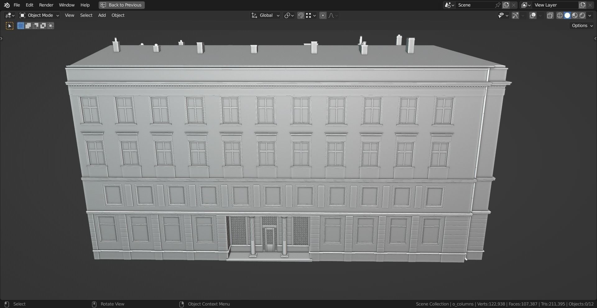 Eastern European Building 011 Low-poly 3D model_13