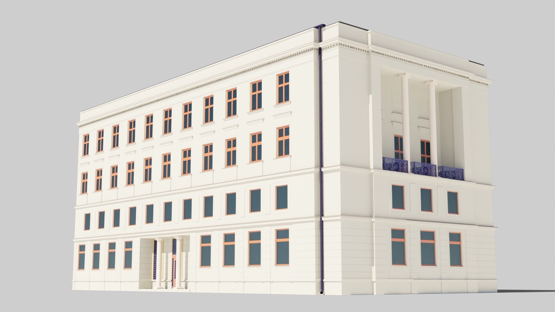 Eastern European Building 011 Low-poly 3D model_8