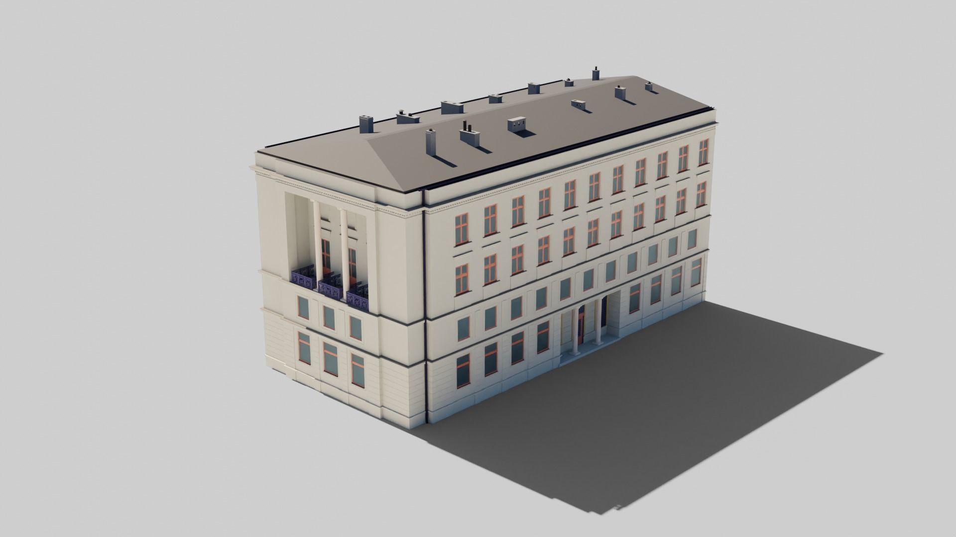 Eastern European Building 011 Low-poly 3D model_2