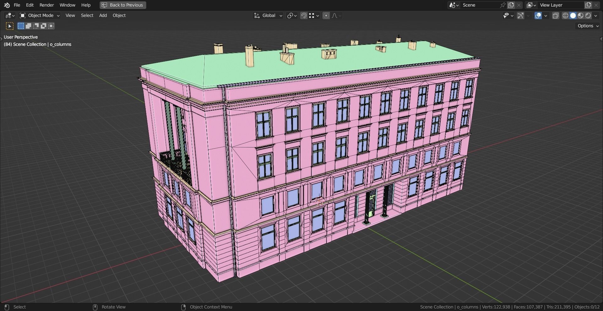 Eastern European Building 011 Low-poly 3D model_16