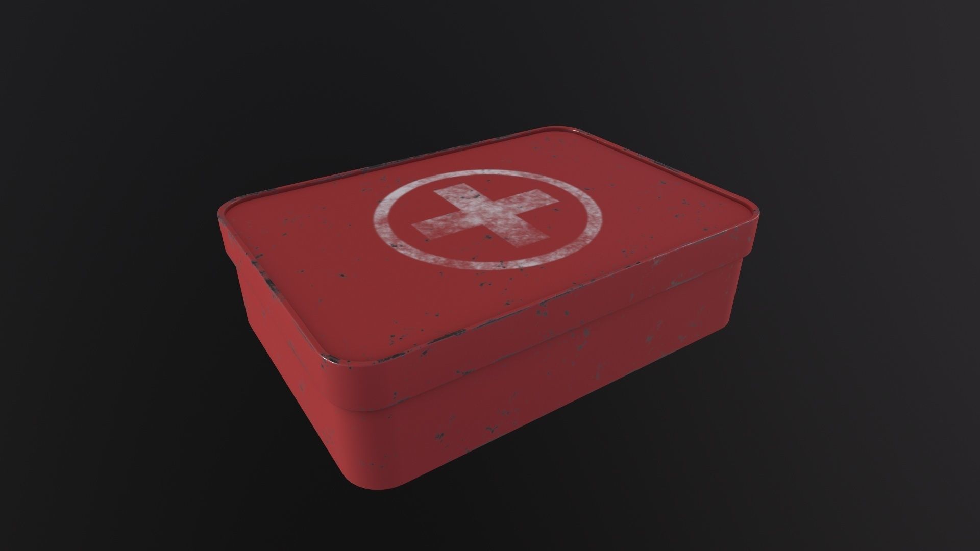 Red First Aid Kit 3D Model Low-poly 3D model_4