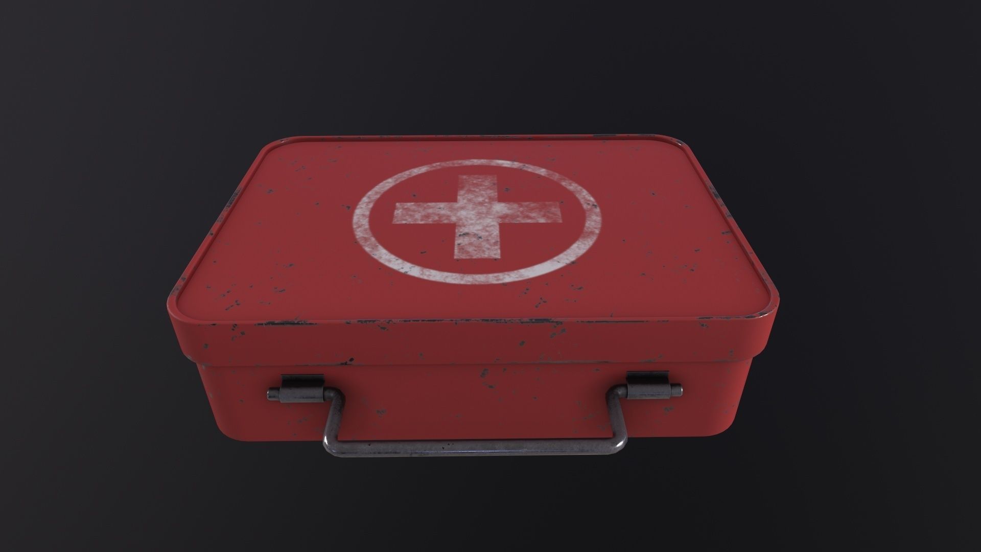 Red First Aid Kit 3D Model Low-poly 3D model_5
