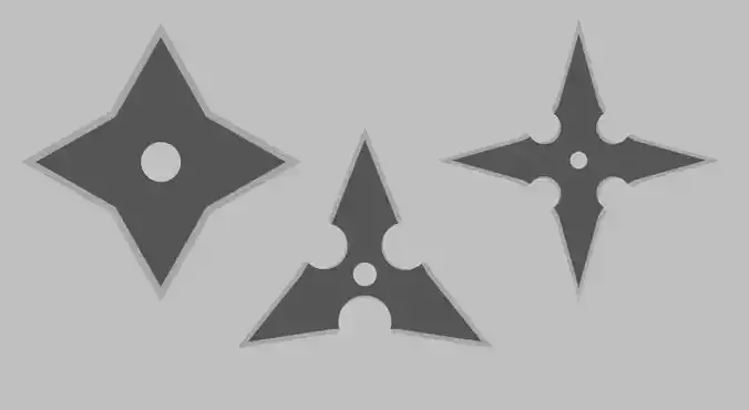Shuriken Ninja Star Pack 3D Model Weapons