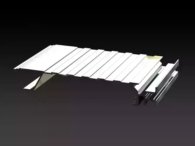 Aluminum Extruded Floor Planking MOD AL-015ap Low-poly 3D model