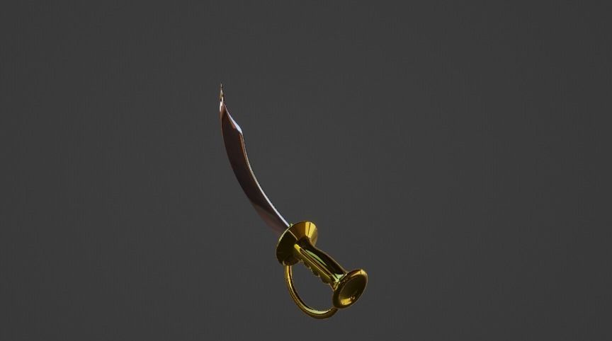  Pirate sword for assembling a pirate costume 3D model_4