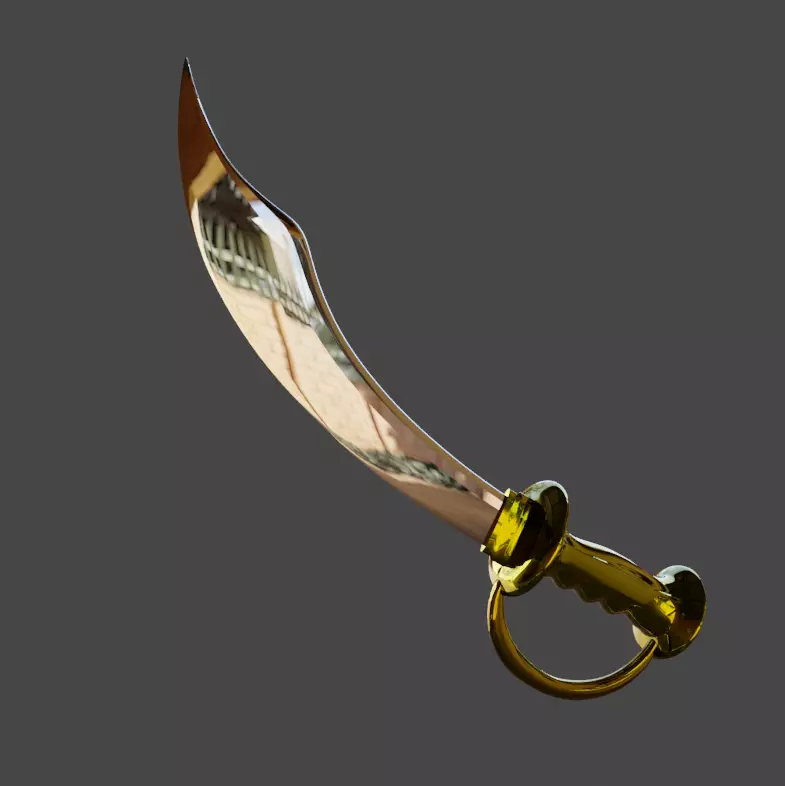  Pirate sword for assembling a pirate costume 3D model_0