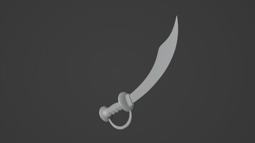  Pirate sword for assembling a pirate costume 3D model_2