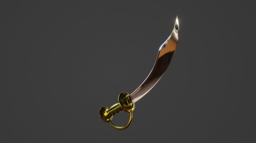  Pirate sword for assembling a pirate costume 3D model_1