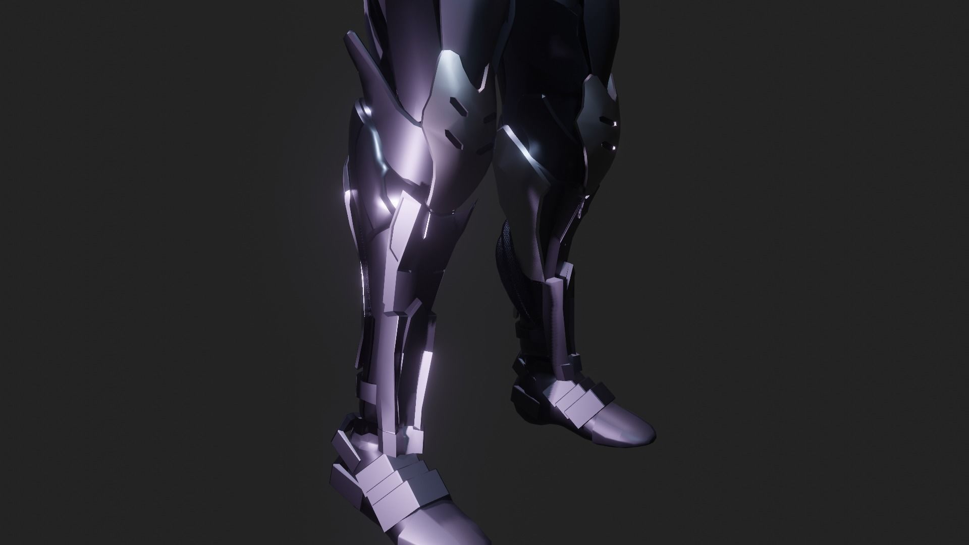 Cyberpunk Ninja Black Armor Low-poly 3D model_10