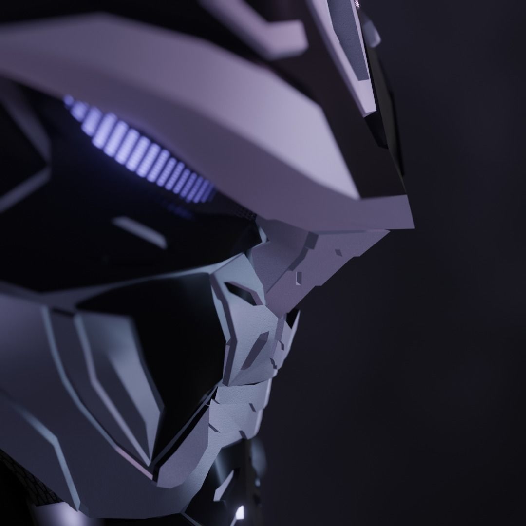 Cyberpunk Ninja Black Armor Low-poly 3D model_6